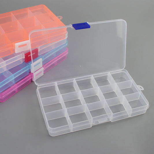 15-Compartment Storage Box - Transparent